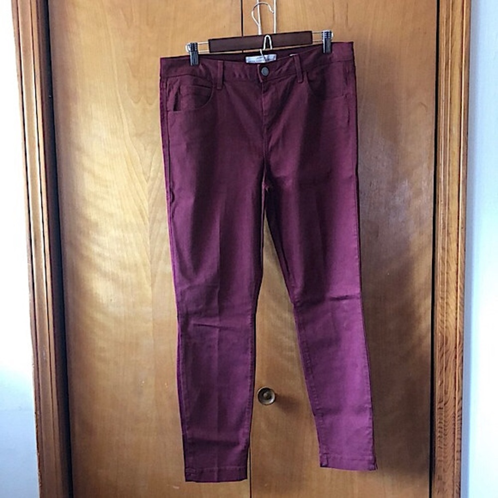 Divine Rights of Denim Burgundy Skinny Crop Jean 32 y2k